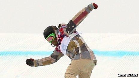 Jamie Anderson of the United States competes in the Women's Snowboard Slopestyle Finals during day two of the Sochi 2014 Winter Olympics at Rosa Khutor Extreme Park on February 9, 2014 in Sochi, Russia. (Photo by Mike Ehrmann/Getty Images)