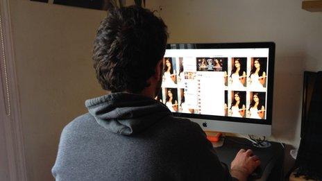 Man sat at computer