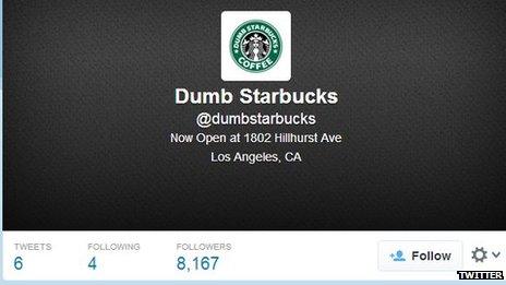 "Dumb Starbucks" Twitter page