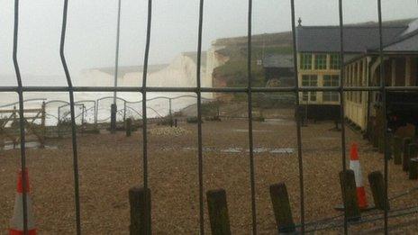 Birling Gap closed off due to cliff falls - 11 February