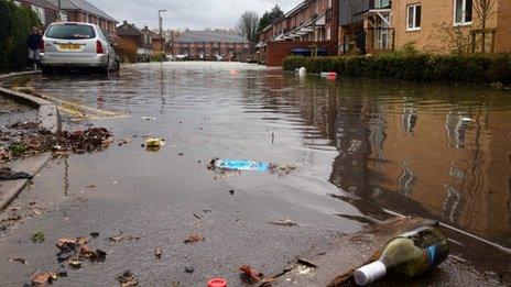 Street debris in Staines