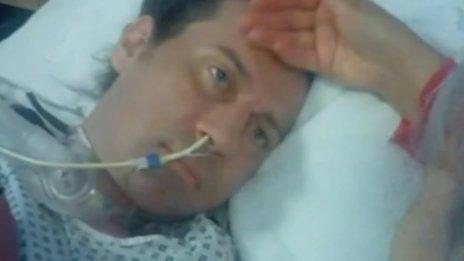 Denby Collins in hospital