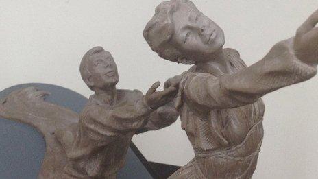 Model of Torvill and Dean sculpture