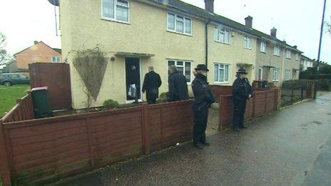 Anti-terror police search the house in Langley Green, Crawley