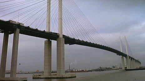 The QE2 Thames bridge Dartford River Crossing