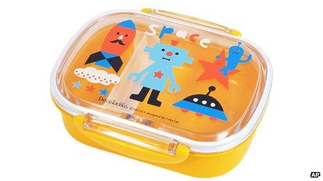 A yellow bento box