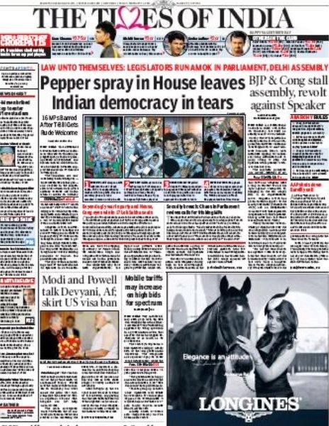 The Times of India front-page
