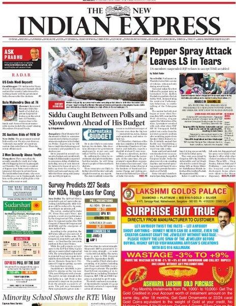 The New Indian Express front-page