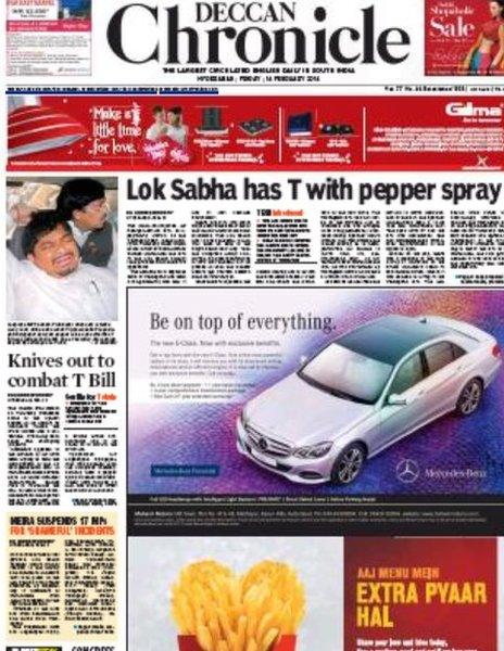 Deccan Chronicle front-page