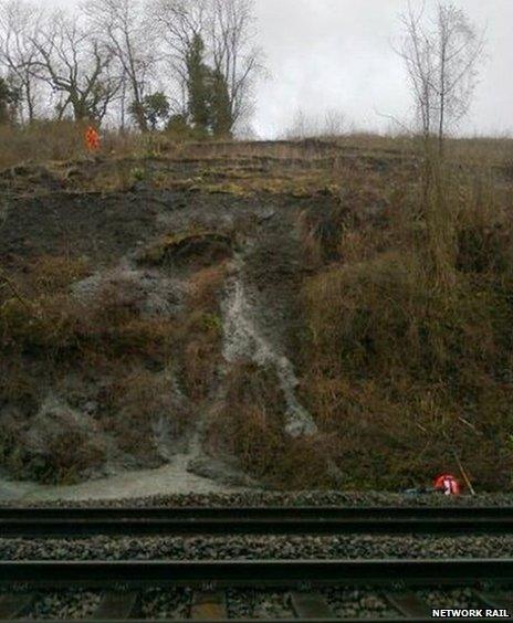 Landslip near Harbury Tunnel