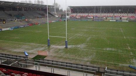 The match between Ulster and Scarlets was postponed after the pitch was deemed unplayable