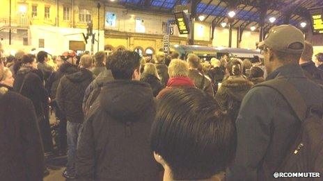 Commuters at Brighton station