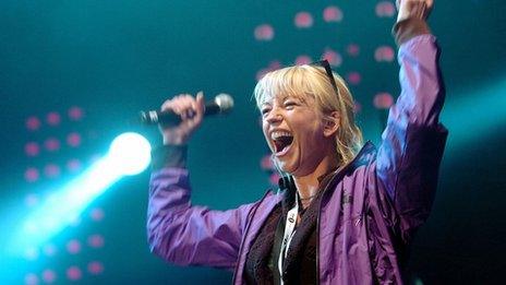 Sara Cox during Radio 1's Big Weekend in Dundee in 2006