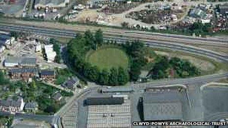 Welshpool's motte and bailey castle