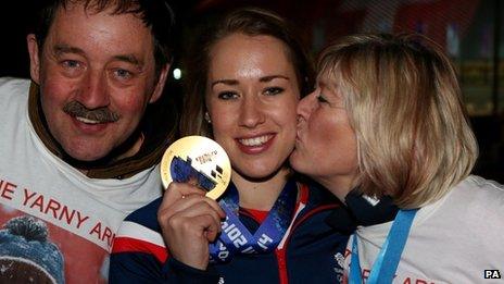 Lizzy Yarnold with her parents