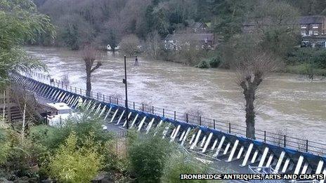 Flood barriers in Ironbridge