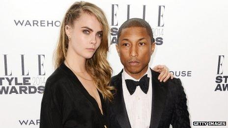 Cara Delevingne and Pharrell Williams
