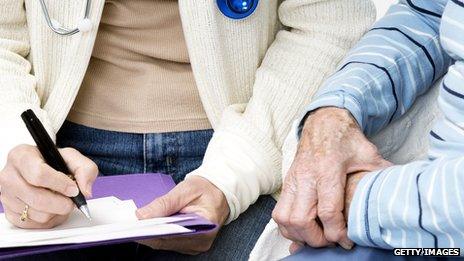 Doctor and elderly patient