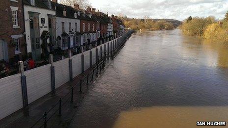 Flood barriers in Bewdley