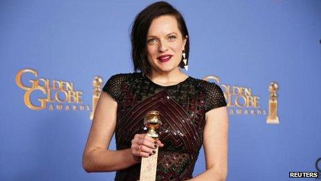 Elisabeth Moss at the Golden Globes