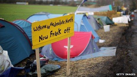 Anti-fracking camp at Barton Moss