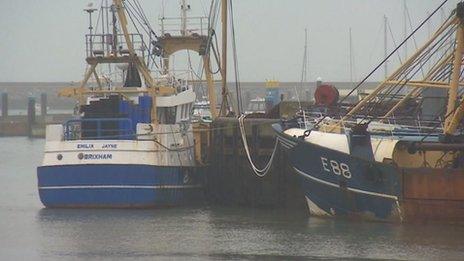 Fishing boats in Brixham harbour