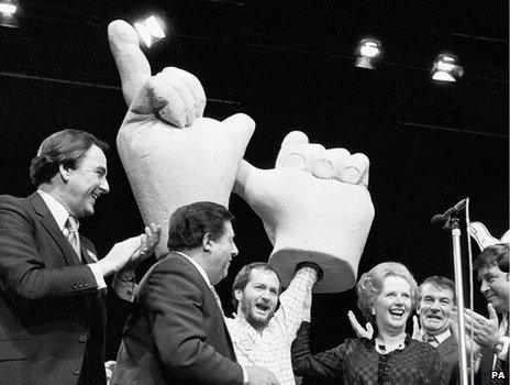 Kenny Everett at 1983 Tory rally