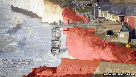 Estimate of cliff erosion at Birling Gap so far this year