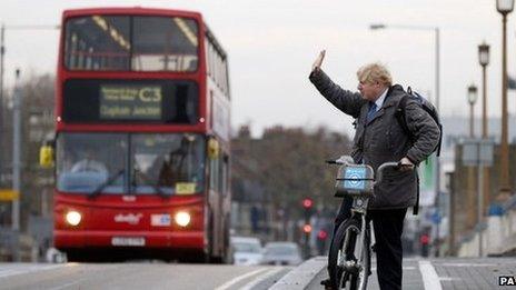 Boris Johnson on Wandsworth Bridge