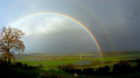 Rainbow over Flemingston Moor, Vale of Glamorgan