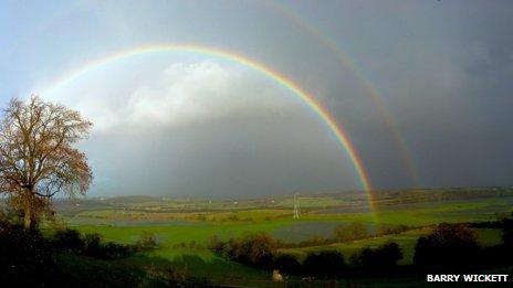 Rainbow over Flemingston Moor, Vale of Glamorgan