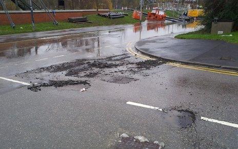 Damaged road