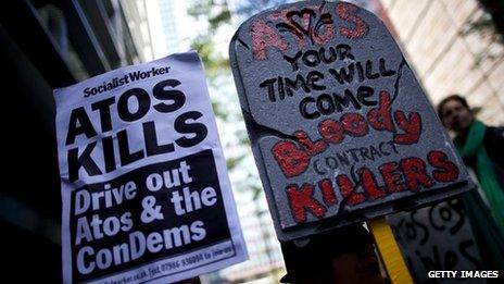 Protest against Atos in 2012