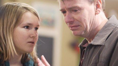 Melissa Suffield with Adam Woodyatt in EastEnders