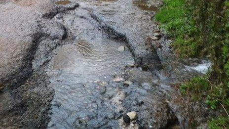 John Foster with one of his potholes