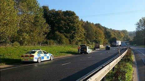 Crash site on A417