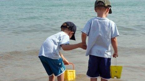 Children at the beach