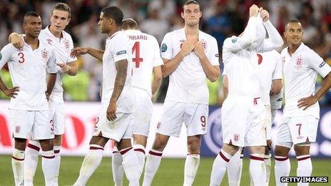 Distraught England players