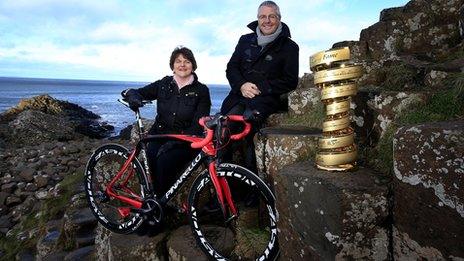 Stephen Roche is inducted into the Giro d'Italia Hall of Fame at Giant's Casueway