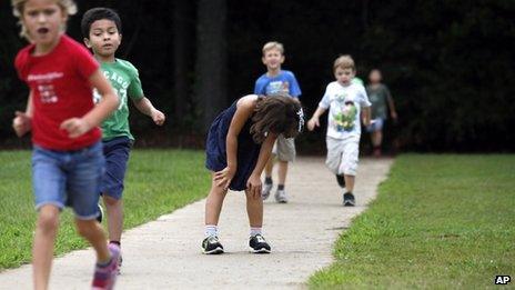 Children run in Marietta, Georgia, on 21 August 2013