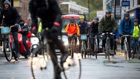 Cyclists in London