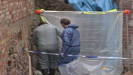 Taped off area where Karen's remains were found