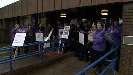 Staff protest