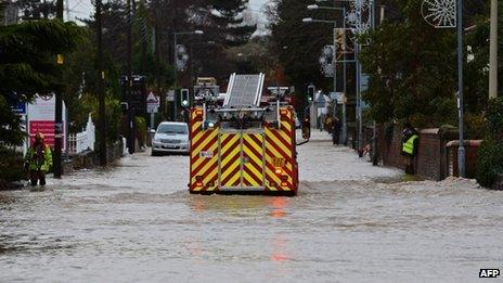 Flooding in St Asaph on Tuesday