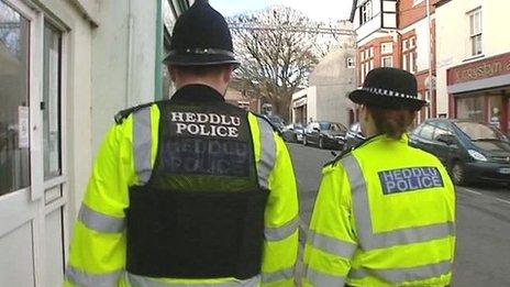 Policeman and woman in Wales