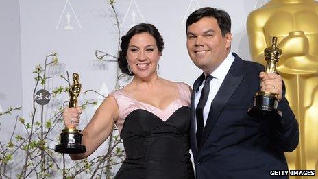 Kristen Anderson-Lopez and Robert Lopez