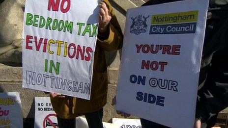 Protestors in Nottingham