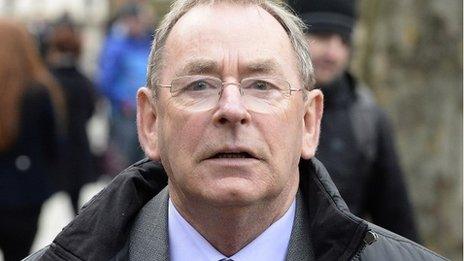 Fred Talbot leaving the court in Manchester