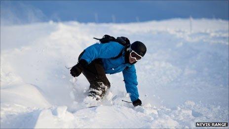 Snowboarder. Pic: Courtesy of Nevis Range