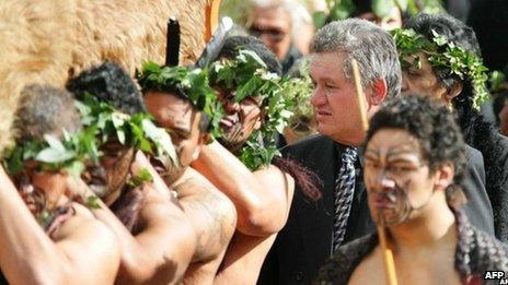 Maori King Tuheitia at his mother's funeral in 2006